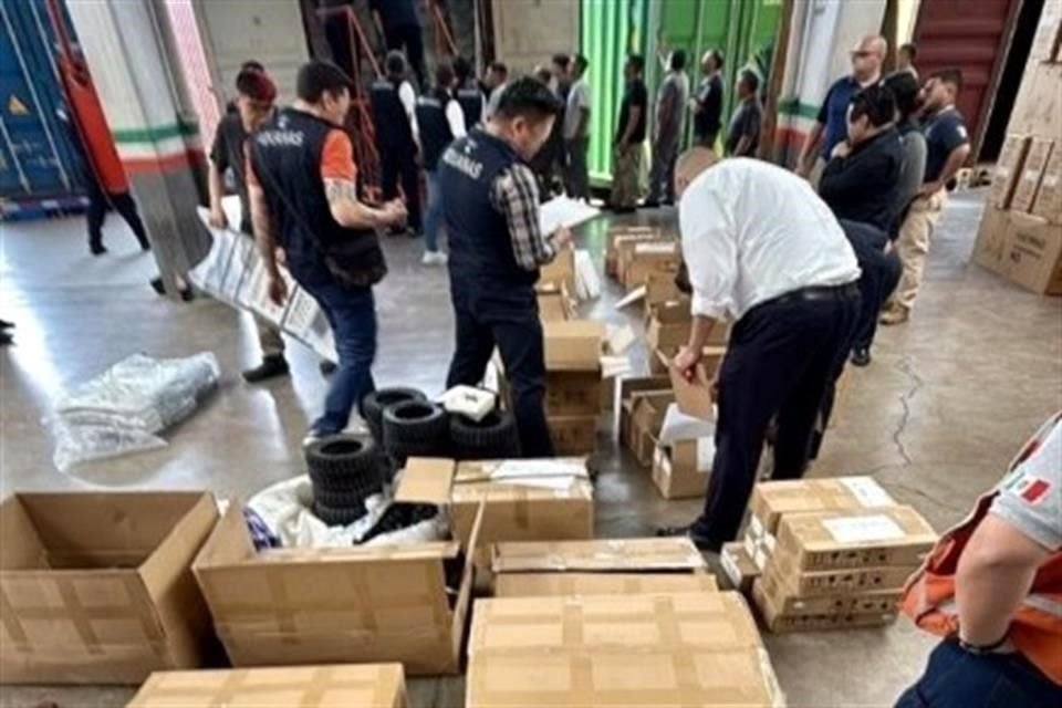 La Agencia Nacional de Aduanas de México dio a conocer el hallazgo de mercancías de origen chino.
