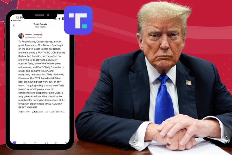  Trump dio el anuncio de su futura compra a través de Truth Social.