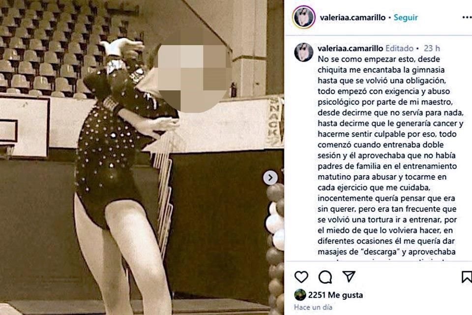 Un nuevo testimonio contra el instructor fue difundido ayer por una joven.