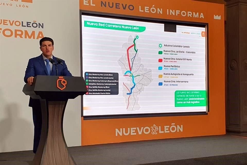 El Gobernador Samuel García aseguró que la construcción de la carretera La Gloria-Colombia será concluida en octubre de este año.