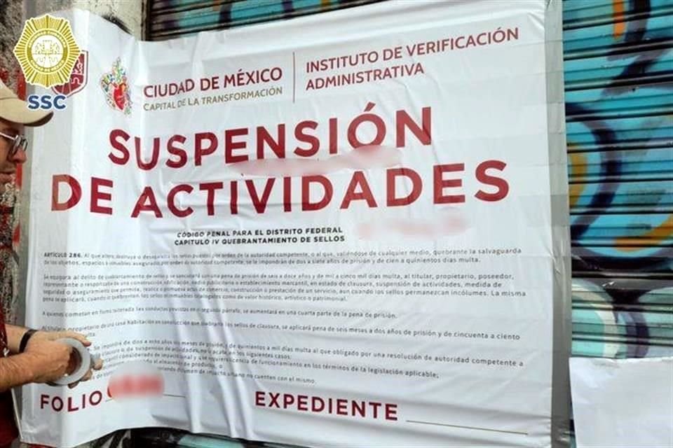 Locales de venta de autopartes fueron suspendidos durante un operativo en la Alcaldía Cuauhtémoc.