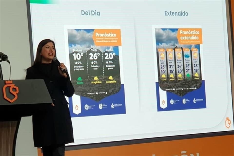 La directora de la Agencia de la Calidad del Aire, Armandina Valdez, dijo que las precipitaciones se esperan a partir del domingo, con mayor presencia el lunes.