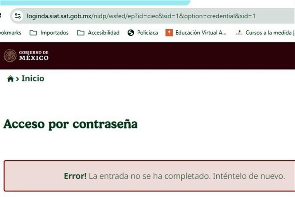 Plataforma error
