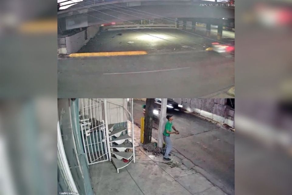 El hombre fue captado en video lanzando las piedras a los vehículos.