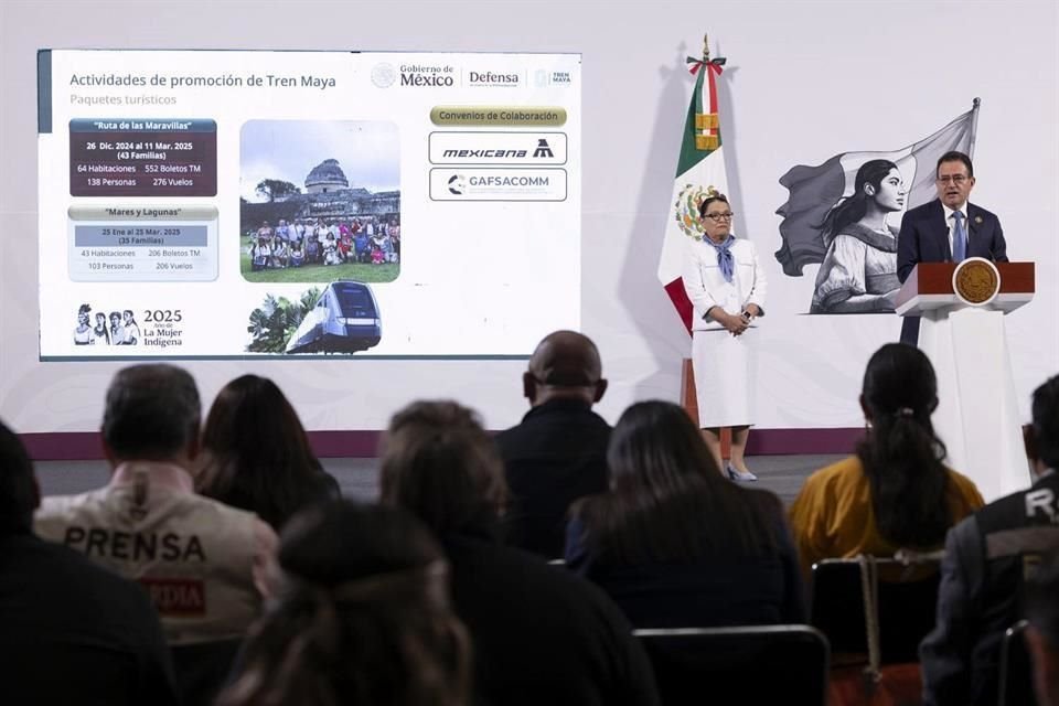 El director del Tren Maya, Óscar Lozano, informó de las promociones en la conferencia de prensa de esta mañana en Palacio Nacional.