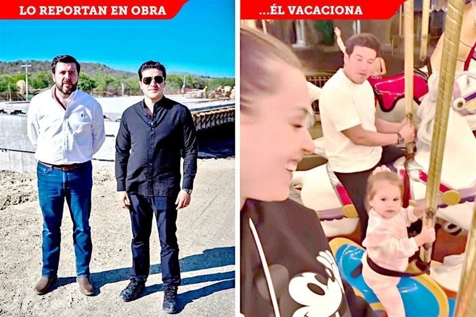 Ayer el Estado intentó hacer parecer que Samuel García supervisó una obra carretera. Samuel García vacaciona con su familia en Disney en Orlando desde el domingo, como él publica en redes.