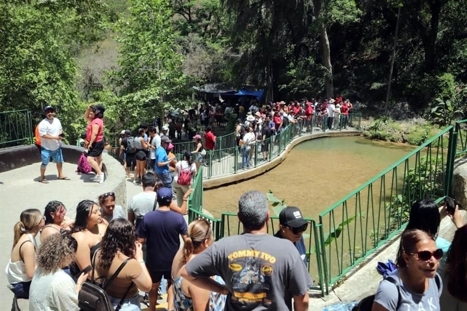  Los parajes naturales de Santiago, como la Cola de Caballo y Presa La Boca, además del Río Ramos, en Allende, fueron los favoritos de los paseantes, que incluso provocaron el cierre de algunos espacios. 