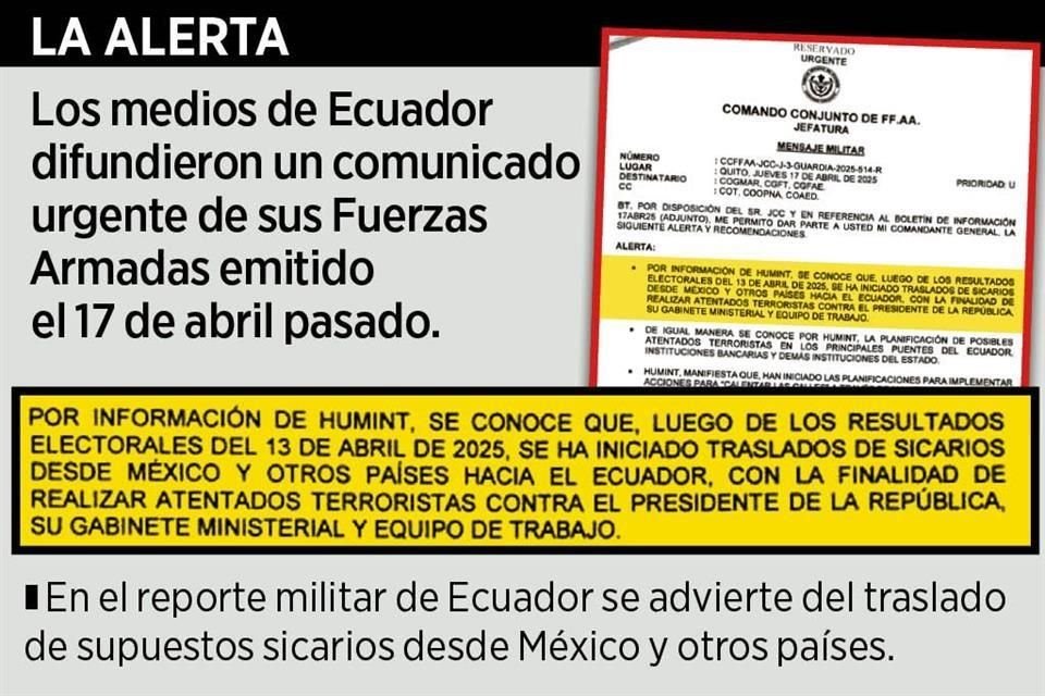Los medios de Ecuador difundieron un comunicado urgente de sus Fuerzas Armadas emitido el 17 de abril pasado.