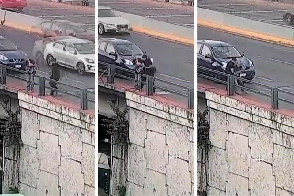 El intento de suicidio fue en el barandal poniente del Puente Gonzalitos y Ruiz Cortines, en la Colonia Urdiales, frente al edificio de la AEI.