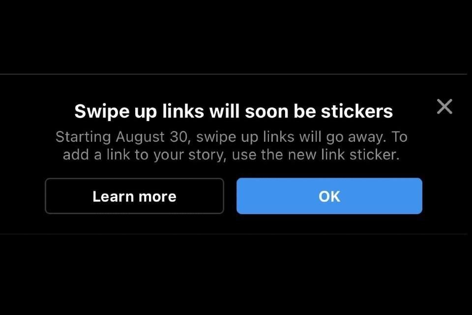 La función para ver links en las historias será reemplazada por stickers que serán personalizables e incluirán hipervínculos.