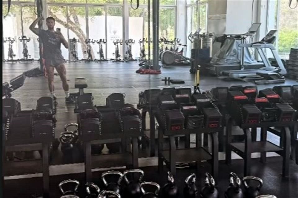 Sergio Ramos publicó esta imagen en el gimnasio de El Barrial.
