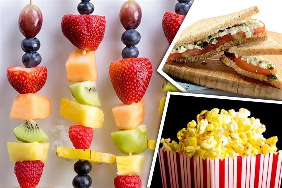 Entre los productos que podrán consumirse en los convivios están los sándwiches integrales, las brochetas de fruta y las palomitas.