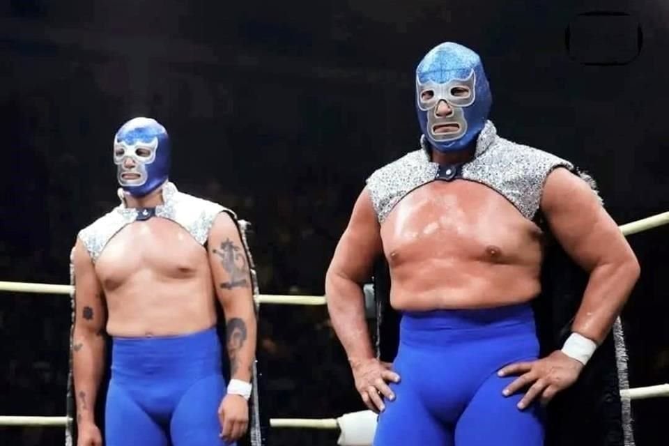 Blue Demon III (izq.) y su tío Blue Demon Jr. lucharán este domingo en la Arena José Sulaimán.