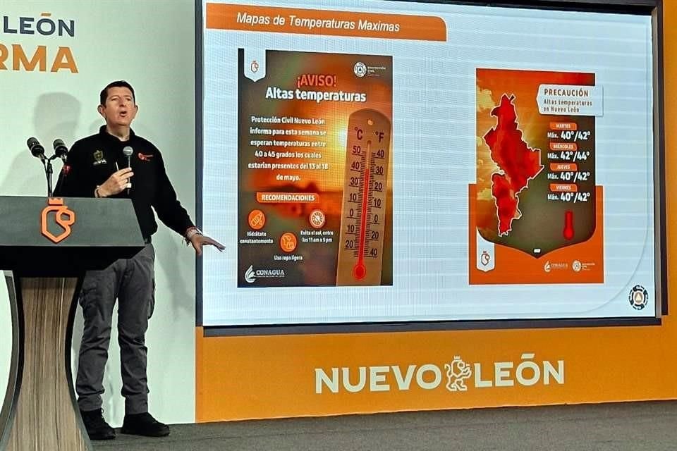 Erik Cavazos, director de Protección Civil estatal, pidió a la población tomar medidas para evitar afectaciones por las altas temperaturas.