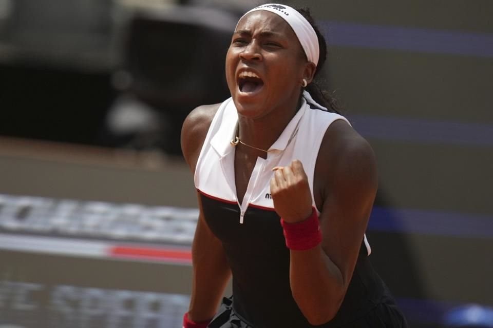 Coco Gauff celebra un punto.