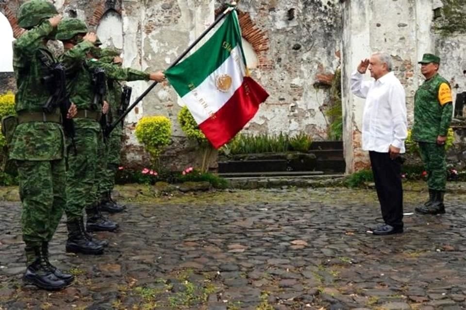 El Presidente López Obrador previo a su discurso.