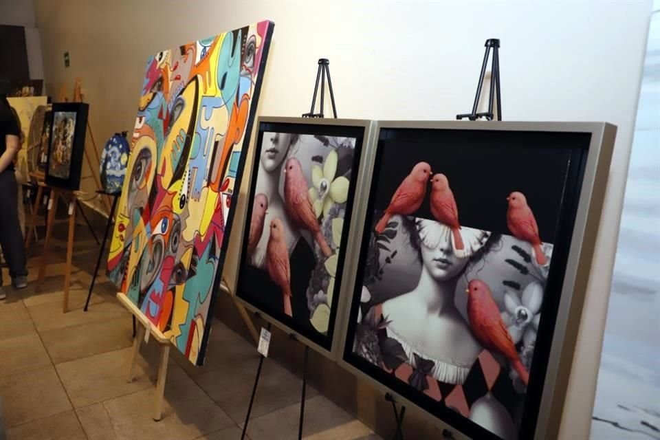 Obras de la exposición de Causartt, que en esta ocasión se realiza para apoyar a estudiantes la agrupación Dividendo de Generosidad, que fundó Ricardo Margáin Zozaya.