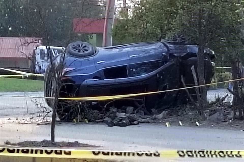 El vehículo quedó en la Avenida Capitán Alonso de León, en la Rotonda del Tiempo, a la altura de la entrada a Las Adjuntas.