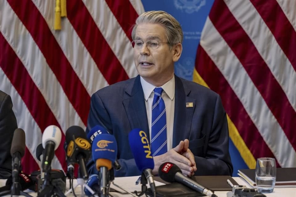 El Secretario del Tesoro de EEUU, Scott Bessent, durante una conferencia de prensa en Ginebra, Suiza, el 12 de mayo de 2025.