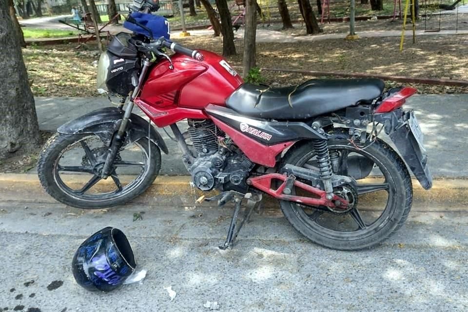 La moto asegurada por las autoridades.