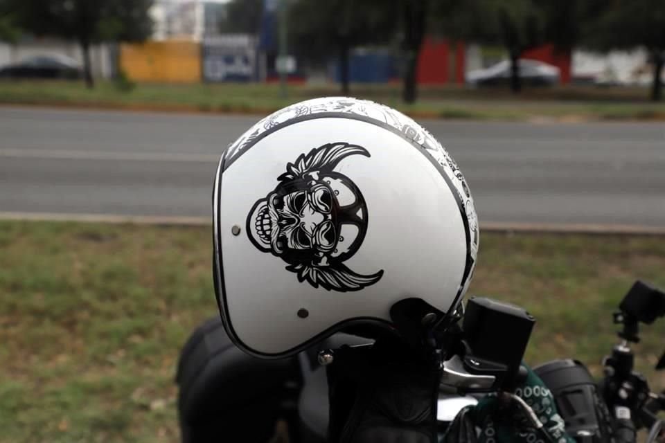 Aspecto casco de motociclista