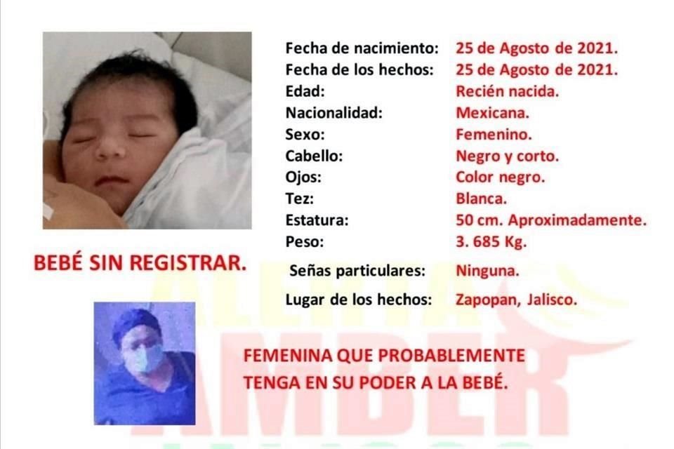 Se activó la Alerta Amber por el robo de una bebé del Hospital Zoquipan.