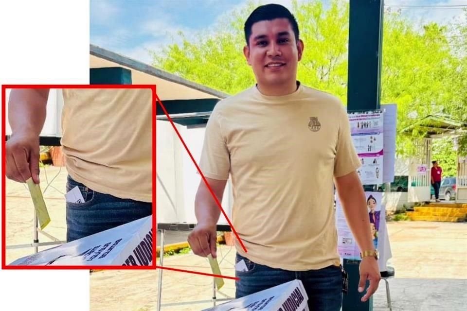 El emecista Mauricio Linares, síndico primero de Guadalupe, publicó una foto donde aparece con un código QR en el bolsillo del pantalón.