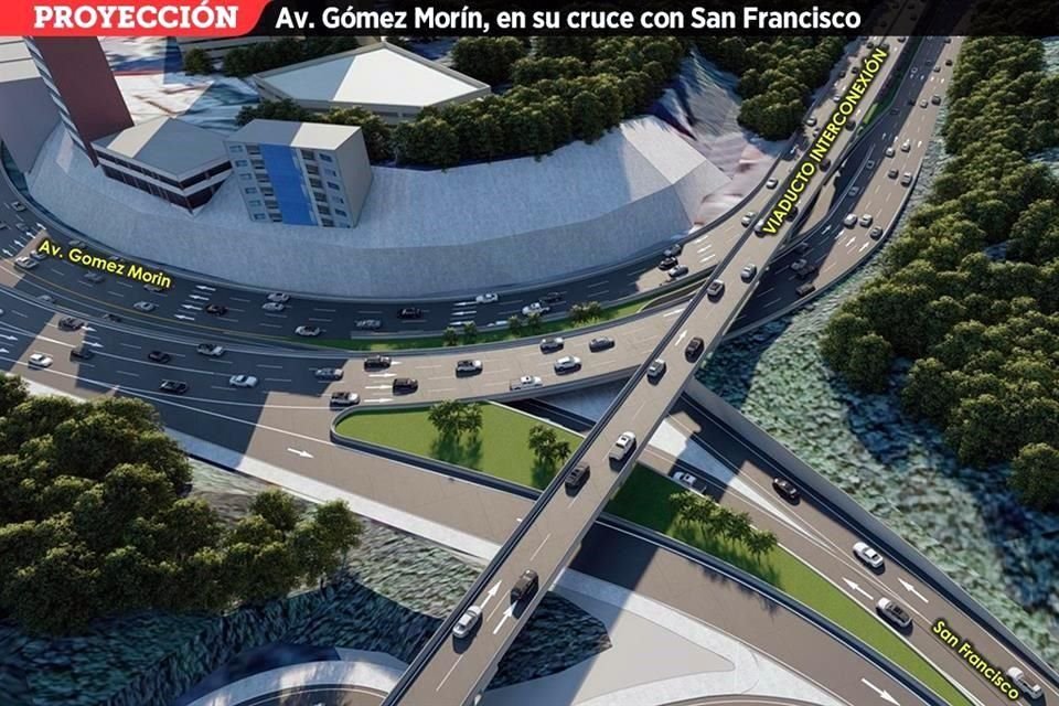 Il viadotto, che inizierà in Avenida Lázaro Cárdenas, attraverserà Gómez Morín fino a collegarsi al raccordo che porta a Morones Prieto a ovest.