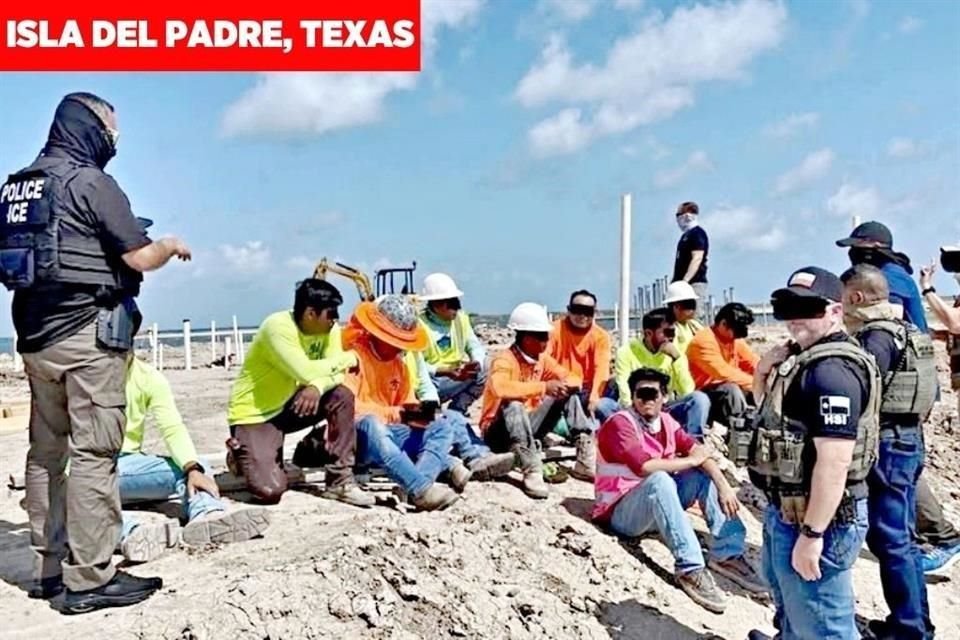 El ICE detuvo a 25 migrantes indocumentados que laboraban en obras de construcción en la zona fronteriza con México.
