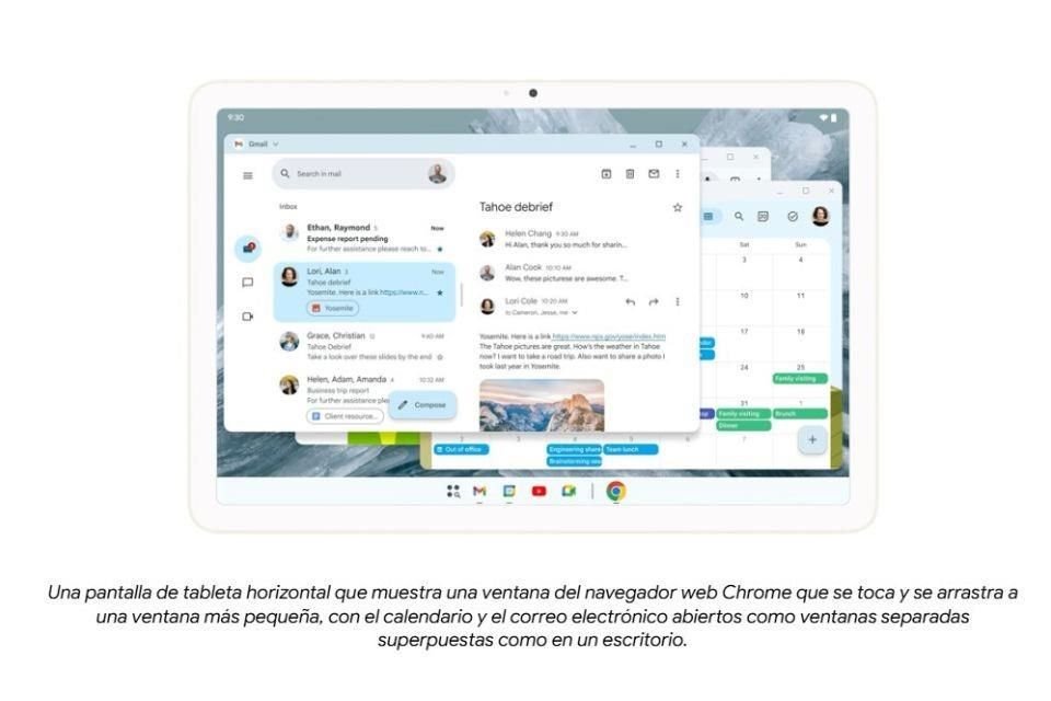 Para los usuarios de tabletas, Android 16 optimizará y brindará mayor manejo del tamaño de las ventas de las aplicaciones.
