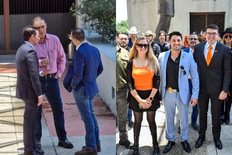 Miguel Flores dialogó con coordinadores de bancada previo a su salida; mientras que Glen Villarreal llegó acompañado de emecistas.