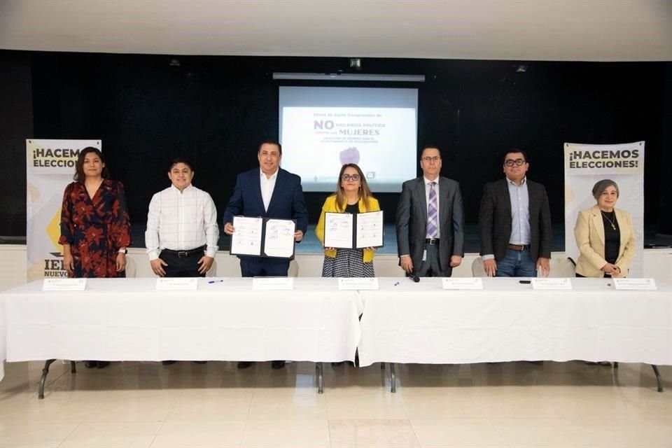 El convenio, explicó Beatriz Camacho presidenta del IEE, pretende capacitar a los servidores públicos para saber cómo se puede manifestar la violencia política de género.