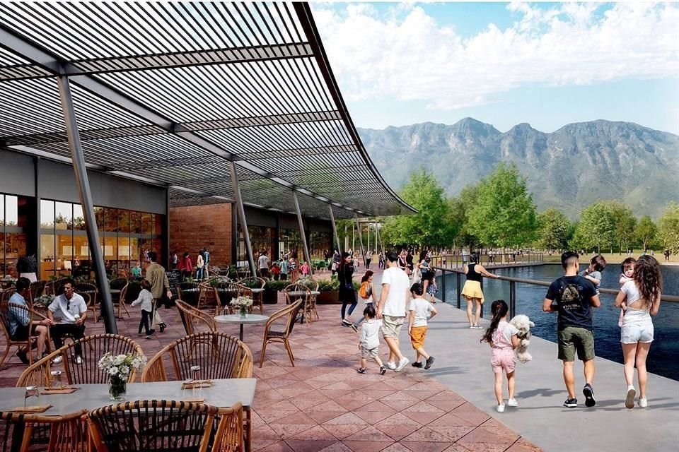 El parque comprende una terraza donde habrá mesas y algunos locales comerciales.