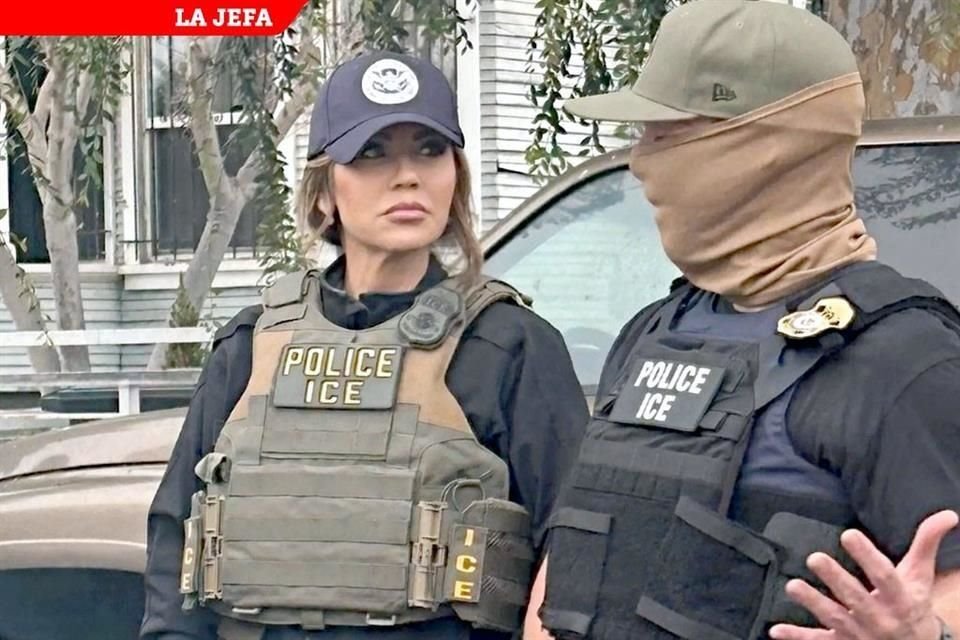 La Secretaria de Seguridad, Kristi Noem, encabezó operativos en Los Ángeles.