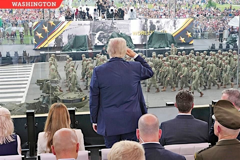 Tras el desfile militar en Washington, el Presidente Donald Trump dio un discurso en el que afirmó que si 'amenazas a EU, nuestros soldados irán por ti'.