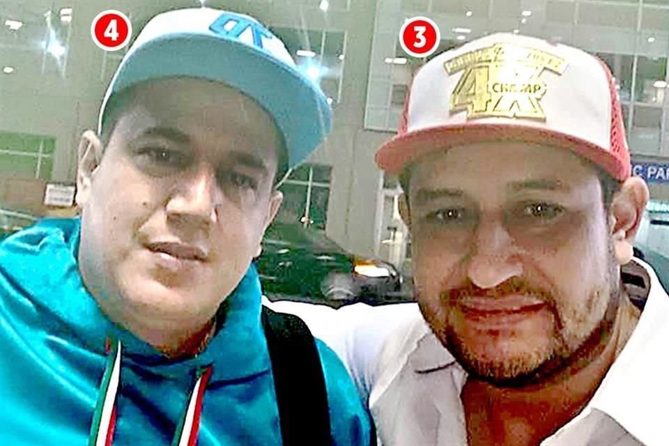 Murguía Santiago (3) es amigo de Eddy Reynoso (4), promotor y entrenador del boxeador tapatío.