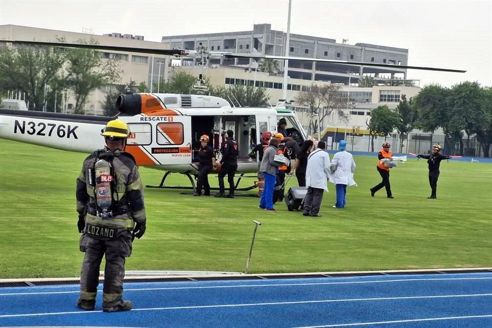 El operativo se desplegó hasta las canchas del área médica de la UANL.