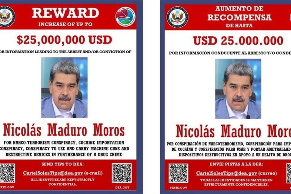 La DEA publicó el cartel de recompensa en redes sociales.