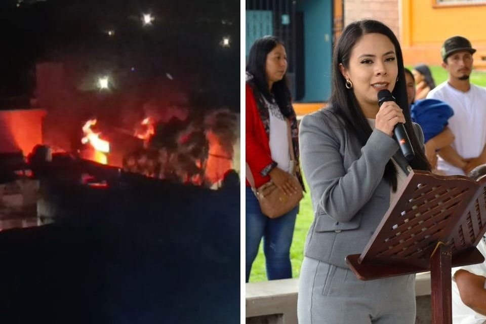 Un comando incendió el domicilio de Diana Caballero, Edil pevemista de Queréndaro, Michoacán, a unos 50 minutos de distancia de Morelia capital.