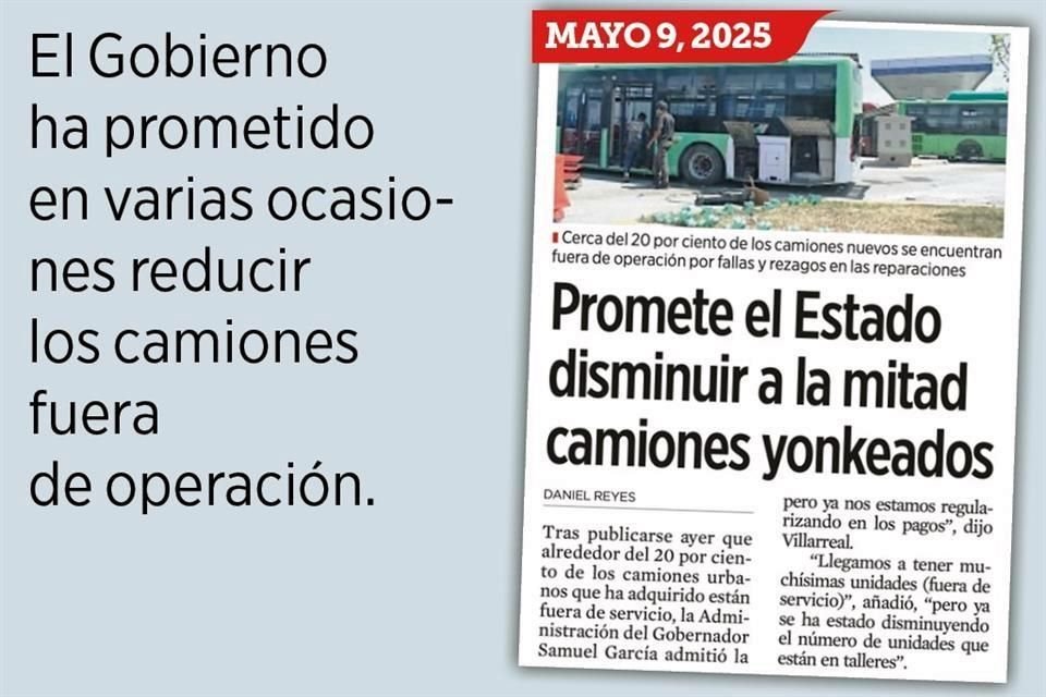 El Gobierno ha prometido en varias ocasiones reducir los camiones fuera de operación.