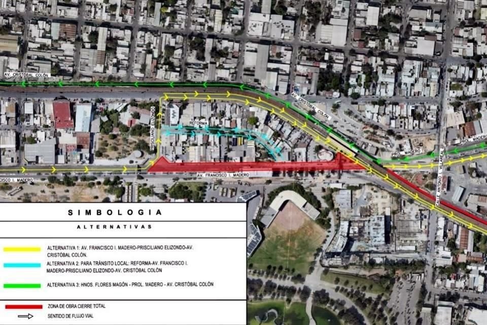 Este es el mapa del contraflujo en la zona de la ''Y Griega''.