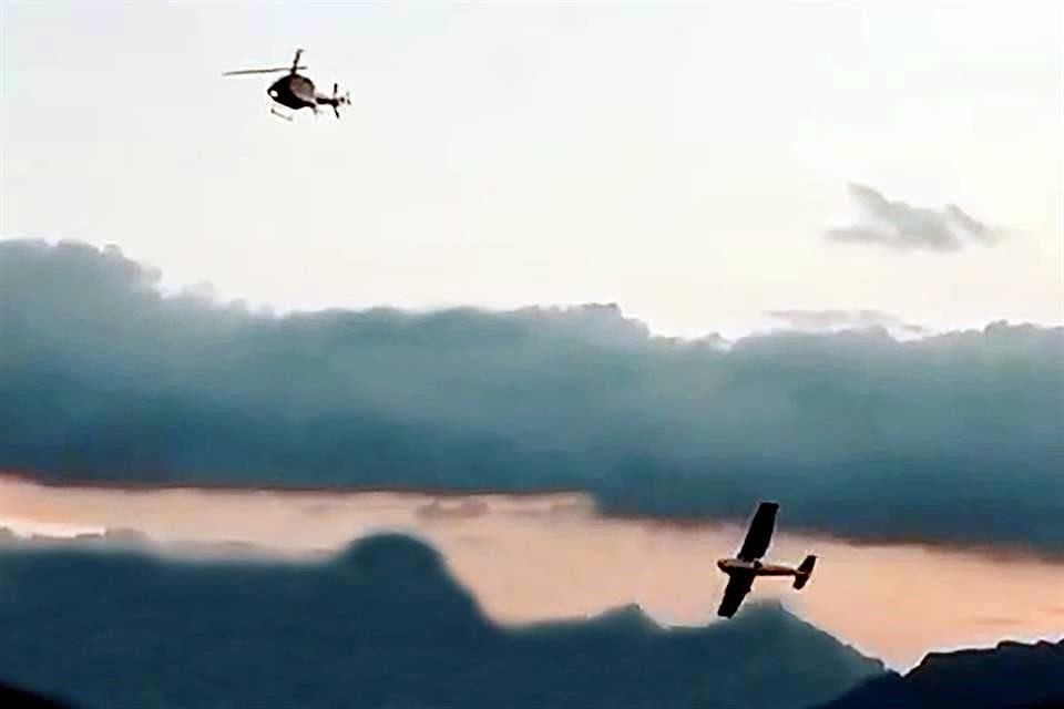 Momentos antes de caer, la avioneta voló debajo de la trayectoria de un helicóptero.