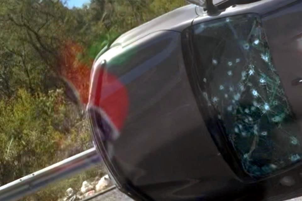 The windshield of the truck was damaged by the gunshots.