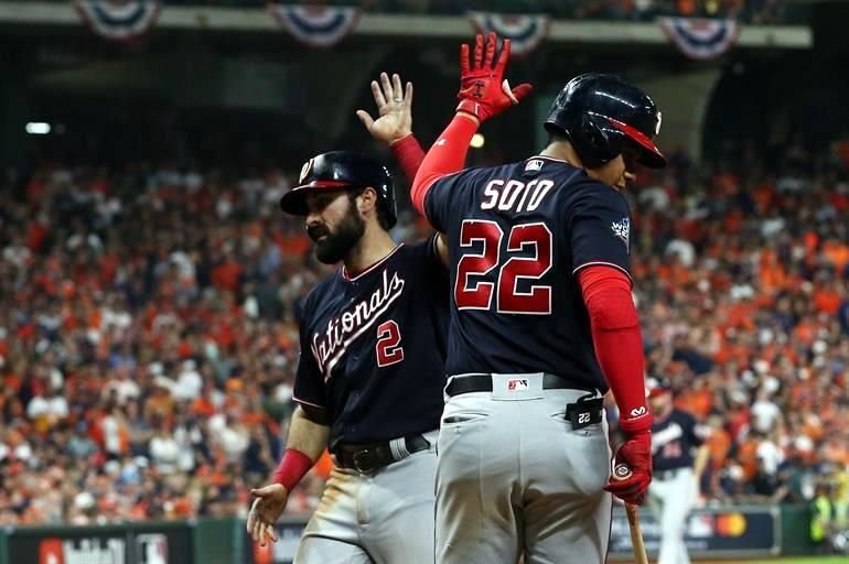Por los Nacionales, los dominicanos Soto de 5-1 con una anotada y una producida, Víctor Robles de 4-0. El venezolano Asdrúbal Cabrera de 4-0.