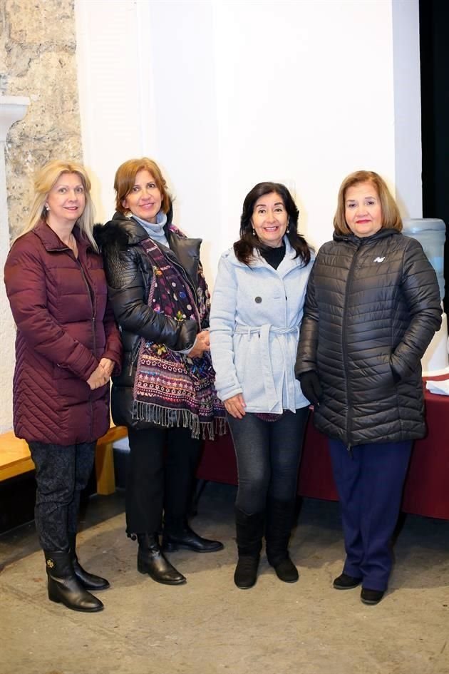 Celina Cantú de Villarreal, Sara Náder, Vicky Lozano y Olga Morales de Náder