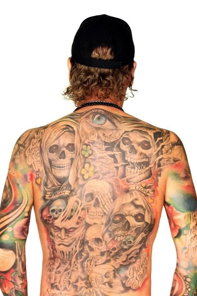 Desde los 21 años 'Grillo' se ha realizado diferentes tatuajes. Cada uno tiene para él un significado especial.
