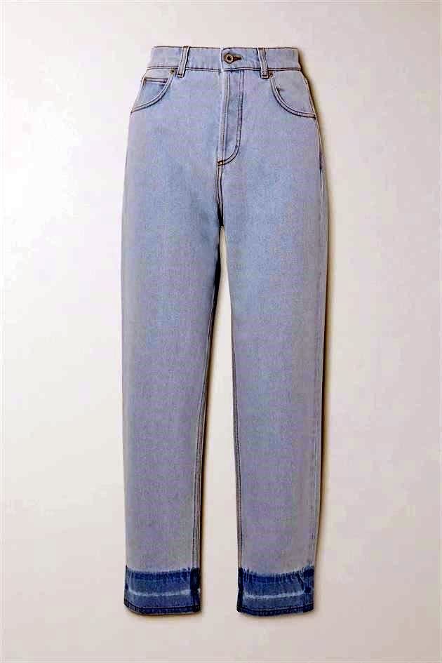Frayed High-Rise Straight-Leg Jeans de Loewe