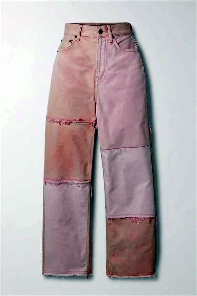 1993 Frayed Patchwork Organic High-Rise Straight-Leg Jeans de Acne Studios