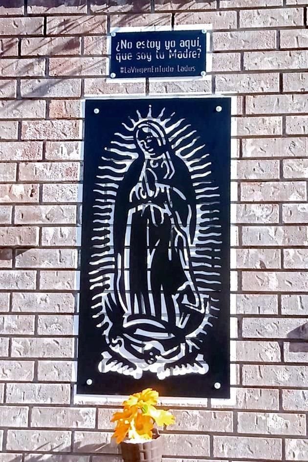 Esta imagen de la Virgen de Guadalupe fue colocada en Dallas como parte de la iniciativa regiomontana.