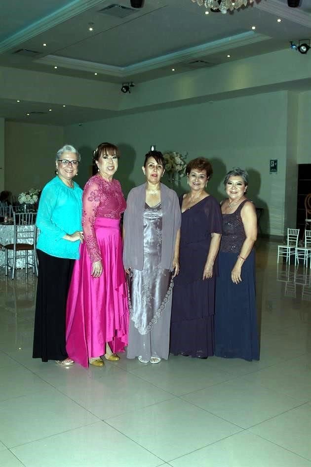 Elsa de Montemayor, Eva Arminda Hernández de Rios, Lupita Shay de González, Alicia Treviño de Chapa y Rosa MarÍa Luna Moreno